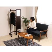 【軒先渡し】ヤマソロ ミラー付 ハンガー アプリ ダークブラウン 76-222 1台（直送品）