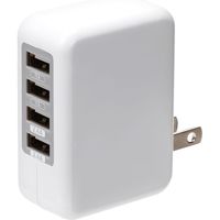 PGA USB電源アダプタ4ポート 4.8A ホワイト PG-UAC48A01WH 1個