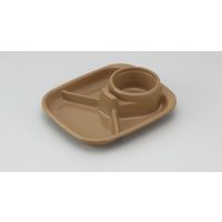 イノマタ化学 #1425 バーベキューディッシュ角3色グリーン/イエロー/ブラウン 1セット(3個)（直送品）