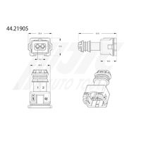 JTC 水温センサーコネクター青 44.21905 1個（直送品）