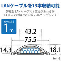 エレコム 床用モール （長サ1m・グレー） LD-GA1507/LG 1個（わけあり品）