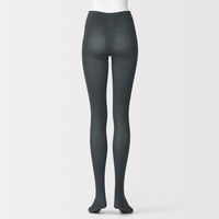 無印良品 レディース 婦人 足なり直角 かかとに合う リブ編みタイツ 婦人Ｌ チャコールグレー 良品計画