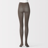 無印良品 レディース 婦人 足なり直角 かかとに合う リブ編みタイツ 婦人Ｍ モカブラウン 良品計画