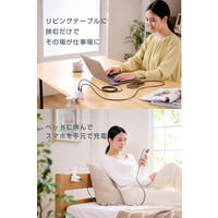 エレコム USB充電器 クリップ型 1.5m PD 67W USBーC×2 A×1 白 EC-AC11667WH 1個