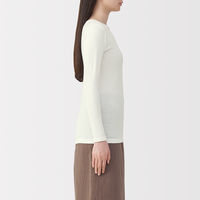 無印良品 レディース 婦人 あったか綿 クルーネック長袖Ｔシャツ 婦人Ｍ オフ白 良品計画