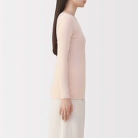 無印良品 レディース 婦人 あったか綿 クルーネック長袖Ｔシャツ 婦人Ｌ ライトベージュ 良品計画