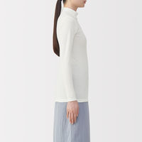無印良品 レディース 婦人 あったか綿 ハイネック長袖Ｔシャツ 婦人Ｓ オフ白 良品計画