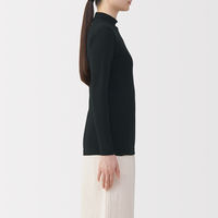 無印良品 レディース 婦人 あったか綿 ハイネック長袖Ｔシャツ 婦人Ｍ 黒 良品計画