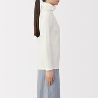 無印良品 レディース 婦人 あったか綿 厚手 タートルネック長袖Ｔシャツ 婦人Ｓ オフ白 良品計画