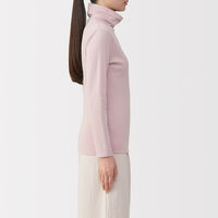 無印良品 レディース 婦人 あったか綿 厚手 タートルネック長袖Ｔシャツ 婦人Ｓ ライトピンク 良品計画