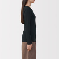 無印良品 レディース 婦人 あったか綿 ウールクルーネック長袖Ｔシャツ 婦人Ｓ 黒 良品計画