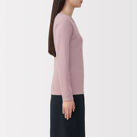 無印良品 レディース 婦人 あったか綿 ウールクルーネック長袖Ｔシャツ 婦人Ｌ スモーキーピンク 良品計画