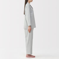 無印良品 レディース 婦人 脇に縫い目のない フランネル長袖パジャマ 婦人Ｍ グレー 良品計画