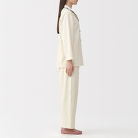 無印良品 レディース 婦人 脇に縫い目のない フランネル長袖パジャマ 婦人Ｍ アイボリー 良品計画