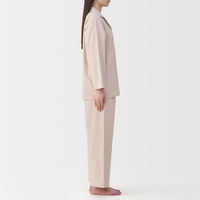 無印良品 レディース 婦人 脇に縫い目のない フランネル長袖パジャマ 婦人Ｌ ライトピンク 良品計画