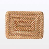 無印良品 重なるラタン長方形バスケット用フタ （Ｖ）約幅３６×奥行２６×高さ３ｃｍ 良品計画（わけあり品）