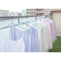 清水産業株式会社 ランドリーハンガーシルエット スカイミント 10本組 120793 1セット(10本入)（直送品）