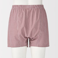 無印良品 メンズ　紳士 綿ブロード 前開き トランクス 紳士Ｌ バーガンディチェック 良品計画