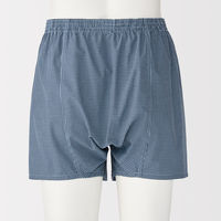 無印良品 メンズ　紳士 綿ブロード 前開き トランクス 紳士Ｌ サックスブルーチェック 良品計画