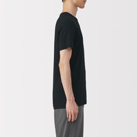 無印良品 メンズ　紳士 あったか綿 クルーネック半袖Ｔシャツ 紳士Ｍ 黒 良品計画