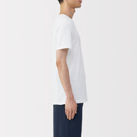 無印良品 メンズ　紳士 あったか綿 Ｖネック半袖Ｔシャツ 紳士Ｍ 白 良品計画