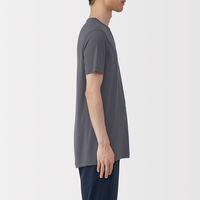 無印良品 メンズ　紳士 脇に縫い目のない なめらか Ｖネック半袖Ｔシャツ 紳士Ｓ チャコールグレー 良品計画