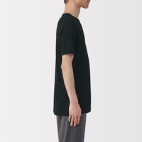 無印良品 メンズ　紳士 脇に縫い目のない なめらか Ｖネック半袖Ｔシャツ 紳士ＸＬ 黒 良品計画