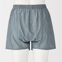 無印良品 メンズ　紳士 なめらか 前開きトランクス 紳士Ｍ ダークネイビーストライプ 良品計画