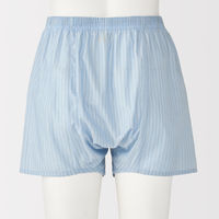 無印良品 メンズ　紳士 なめらか 前開きトランクス 紳士Ｓ ライトブルーストライプ 良品計画