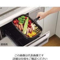パール金属 ラクッキング 鉄製蓋・ハンドル付角型グリルパン ウェーブ 30×18cm HB-3995 1個 63-7316-53（直送品）