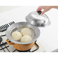 ヨシカワ お鍋用蒸し器 20~22cm用 ガラス蓋付き 日本製 442869 1個（直送品）