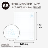 オキナ プロジェクトペーパー A6　5mm方眼 50枚 スヌーピー PPPA6 1セット（1冊×10）