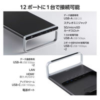 モニタースタンド型 ドッキングステーション 12in1 DST-W08 エレコム 1個（直送品）