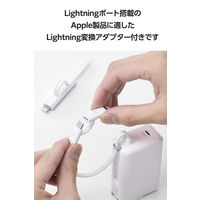 モバイルバッテリー 5000mAh ケーブル一体/コンセント一体型 変換プラグ付 白 EC-C31LWH エレコム 1個（直送品）