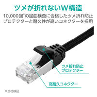 LANケーブル CAT8 1m 爪折れ防止 高耐久 メッシュ シールド構造 高速 ブラック LD-OCM/BK10 エレコム 1個（直送品）