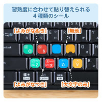 キーボード タイピング練習 シール 4種類入り 13×13mm ローマ字 一覧表付き TK-S-KP01 エレコム 1個（直送品）