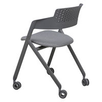 ICHIBA 折り畳み式ミーティングチェア グレー OFC-3842GY 1脚（直送品）