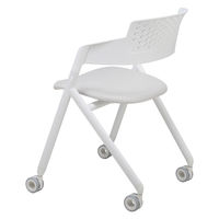 ICHIBA 折り畳み式ミーティングチェア ホワイト OFC-3842WH 1脚（直送品）