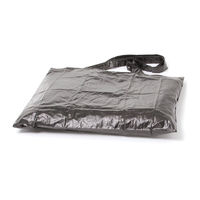 レディース 折り畳みバッグ メタリックエコバッグ ブラック LAKOLE/ラコレ