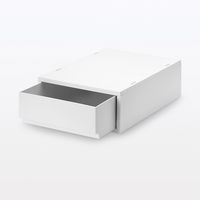 無印良品 再生ポリプロピレン入り 小物収納ケース 中 ホワイトグレー 約幅２６×奥行３７×高さ１２ｃｍ 良品計画