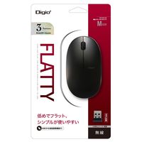 ナカバヤシ 無線 フラットフォルム 3ボタン BlueLEDマウス ブラック MUS-RKT153NBK 1個