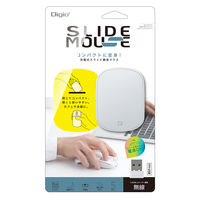 ナカバヤシ 無線静音 充電スライド式コンパクト 5ボタン BlueLEDマウス ホワイト MUS-RKF235W 1個