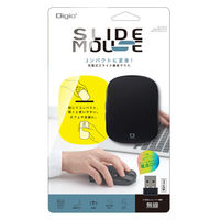 ナカバヤシ 無線静音 充電スライド式コンパクト 5ボタン BlueLEDマウス ブラック MUS-RKF235BK 1個