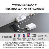 エレコム モバイルバッテリー 20400mAh 大容量 PD 最大67W 高速充電 白 DE-C72L-20000WH 1個