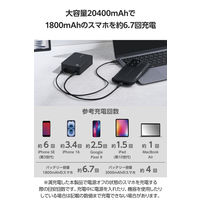 モバイルバッテリー 20400mAh 大容量 パソコン充電 PD 最大67W 残量表示 黒 EC-C44LBK エレコム 1個（直送品）