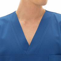 【再検品商品】ナガイレーベン 男子上衣 RブルーM MF-8302 1枚　スクラブ　メンズ　医療用（わけあり品）