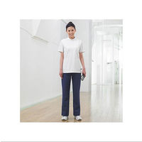 【再検品商品】フォーク 女子パンツ ネイビー EL 2917-7 1枚　白衣（わけあり品）