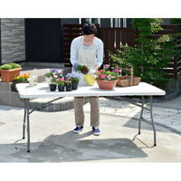 ビーカム 天板が木目調強化プラスチックの折りたたみ作業テーブル 幅180 OST-180WD 1セット(3台)（直送品）