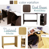 【軒先渡し】友澤木工 システムテレワークデスク ハイ 幅1160×奥行415×高さ720mm ダークブラウン DE-10+11 DBR 1台（直送品）