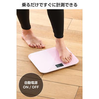 エレコム 体重計 デジタル コンパクト 乗るだけ自動電源ON 強化ガラス天板 ピンク HCS-S03PN 1個（直送品）